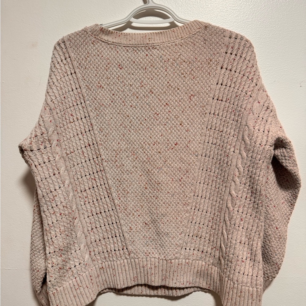 Tommy Hilfiger Cream Cable Knit Sweater Women’s Large Flecked Chunky Knit - Picture 5 of 7